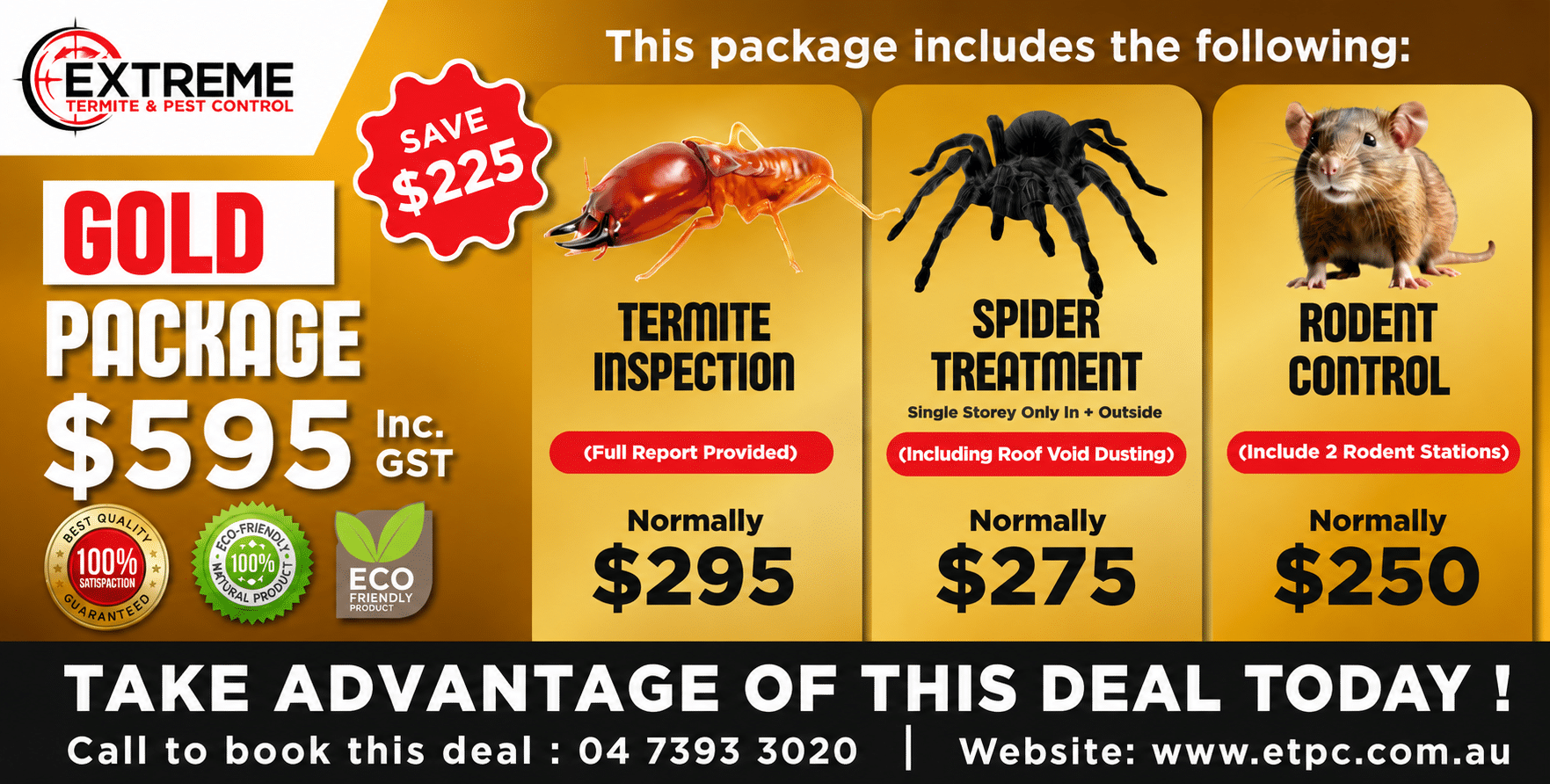 extreme termite and pest control gold pest package deal